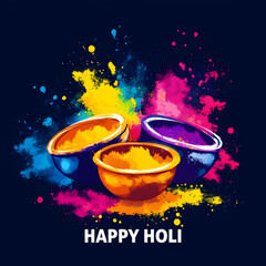 Vibrant holi celebration with colorful powder