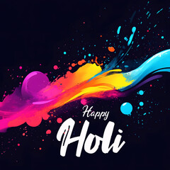 Vibrant holi celebration with colorful paint splashes