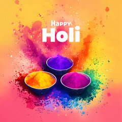 Vibrant holi celebration with colorful powders