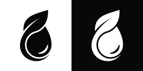 natural leaf aqua blue and green icon design logo inspiration