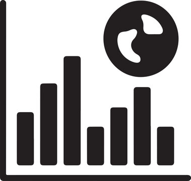 lobal Data Analytics and Business Growth Bar Chart Icon