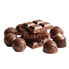 chocolate candies isolated on white background