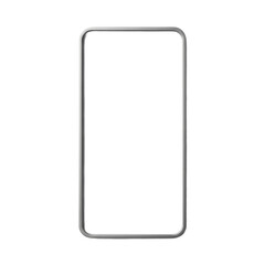 A sleek smartphone frame isolated on transparent background