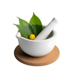 Herbal medicine research for mental health isolated on transparent background