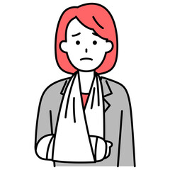 Fototapeta premium 右腕を骨折しているスーツの女性