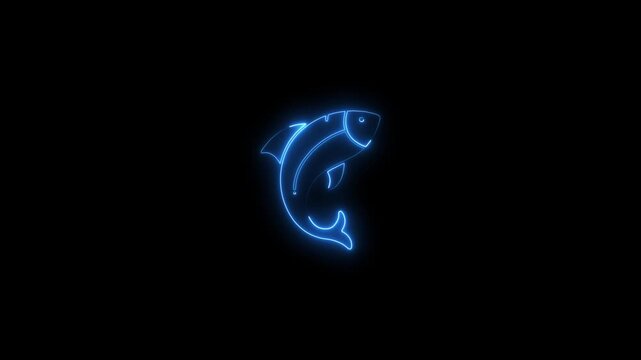 Glowing Blue Dolphin Neon Sign Isolated on Black Background neon dolphin glowing dolphin