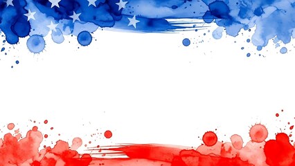 USA Flag Watercolor Splatter Patriotic Background
