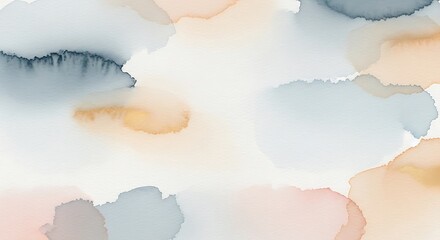 Muted Watercolor Blotches Abstract Art Background