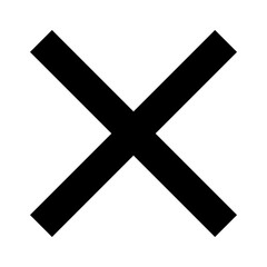 Black X Icon Vector for Close, Cancel, Delete and Error Symbol