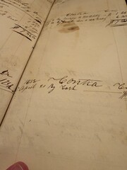 old book Ledger with writing