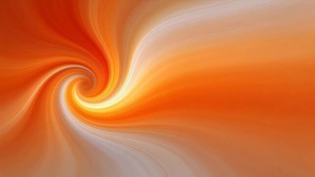 Abstract orange spiral vortex with white flowing lines and dynamic motion background