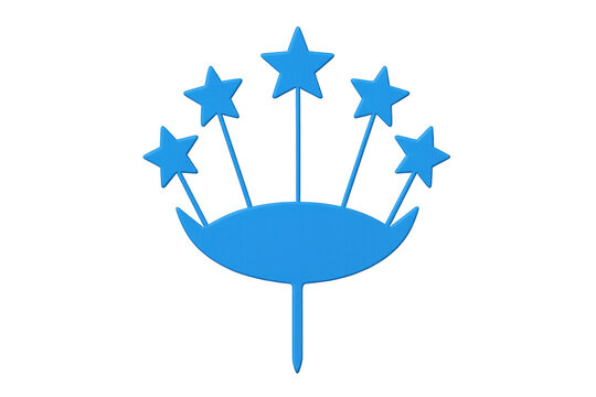 Blue star cake topper celebrating birthday party decoration