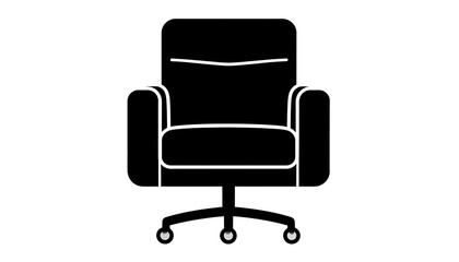 Fototapeta premium Black office chair silhouette isolated on white background for design