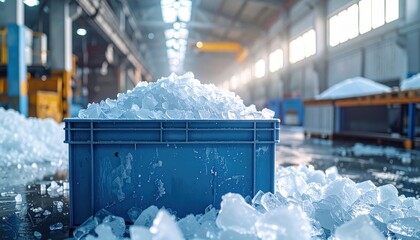 Ice Storage Container in Industrial Warehouse Environment