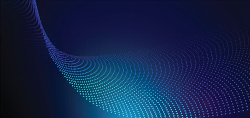 Fototapeta premium Abstract futuristic particle lines mesh on blue background with light effect. Technology concept.