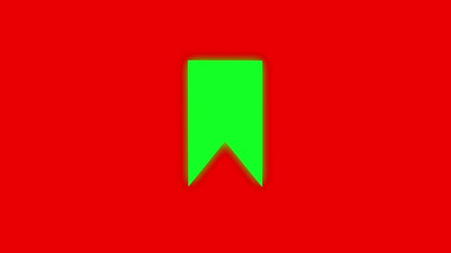 neon bookmark icon animation on black background save favorite page symbol ui motion graphic 4k