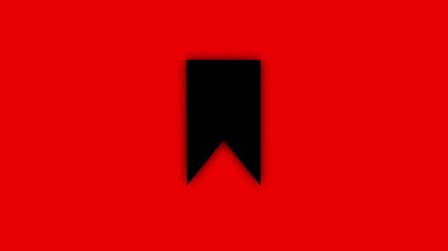 neon bookmark icon animation on black background save favorite page symbol ui motion graphic 4k
