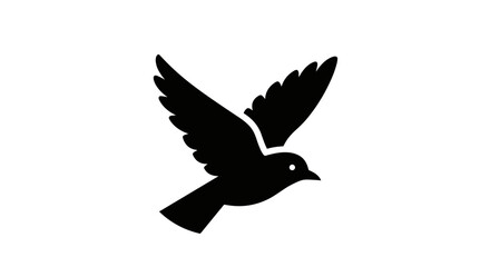 Obraz premium Black silhouette of flying bird 2.