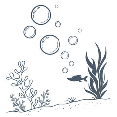Underwater scene with bubbles and fish ©  MST RABEYA  BEGUM