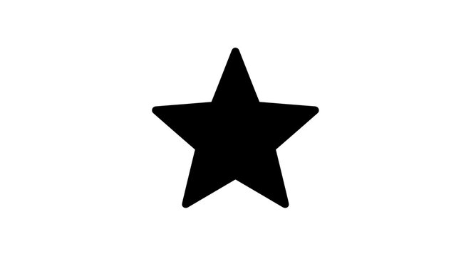 Black star shape symbol icon.