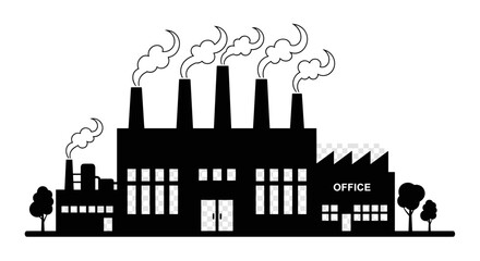 Obraz premium Industrial factory building silhouette.
