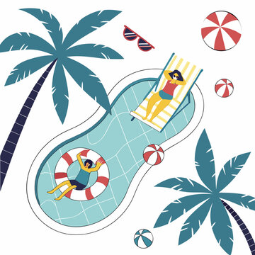 Relaxing at the poolside