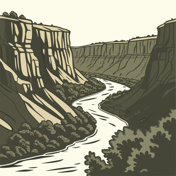 Serene canyon landscape