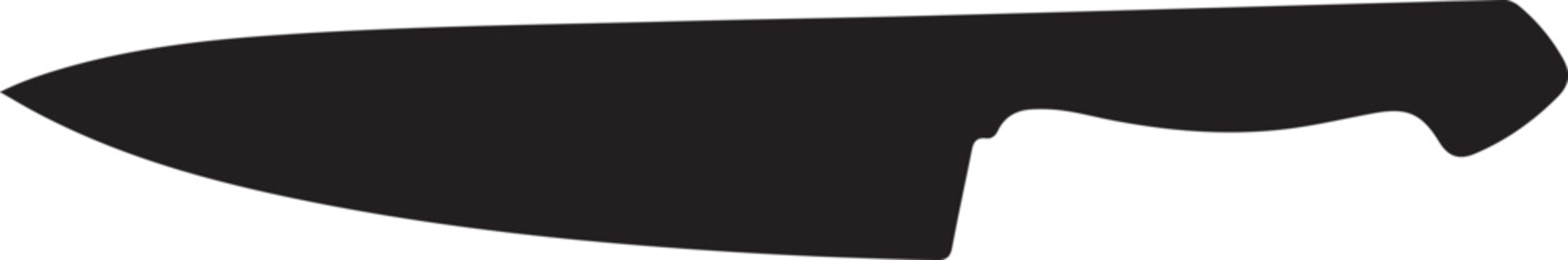 Chef kitchen knife silhouette icon for cooking and food preparation