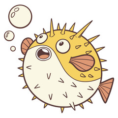 Cartoon pufferfish ©  MST RABEYA  BEGUM