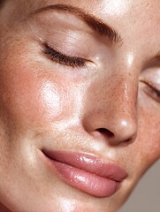 Naklejka premium luxury medical skincare concept, close-up of healthy glowing skin