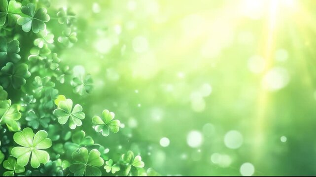 Green clover leaves creating a beautiful natural background for saint patrick's day