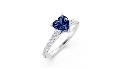 Romantic Cathedral Ring Featuring Heart Cut Stone