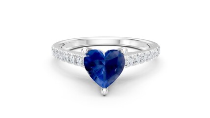 Romantic Cathedral Ring with Heart Cut Gemstone