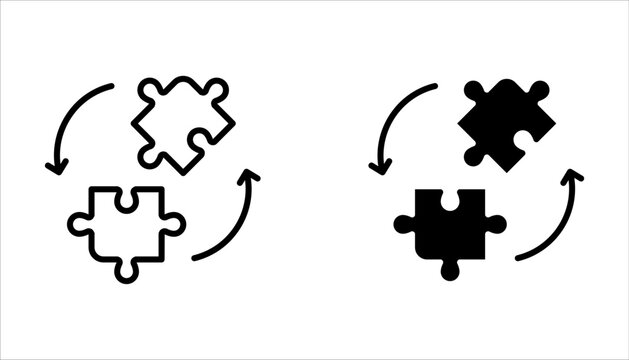 Merge icon set symbol collection on white background