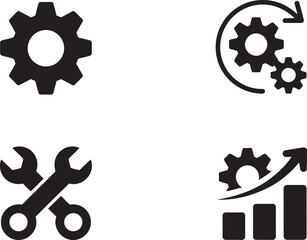 gear and tool icons for business and industry concepts