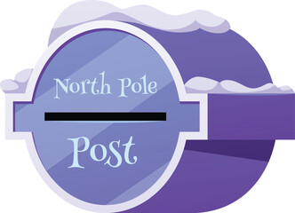 Naklejka premium A blue, round mailbox with a slot and the words 