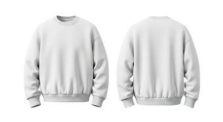 White Crew Neck Sweatshirt Mockup Front and Back