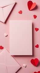 Pink Love Note: Tender Valentine's Day Card Mockup