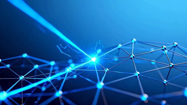 Abstract network of glowing nodes