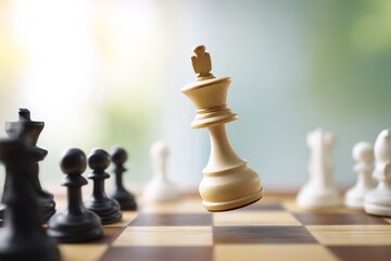 King Piece Lifted Above Chess Board During Match