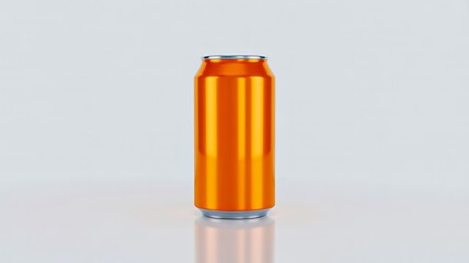Orange aluminum can isolated on white background 
