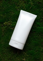 White Tube, Green Moss: Natural Skincare Product