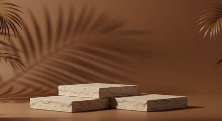 Earthy Tones: 3D Rendered Stone Podium
