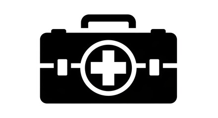 Obraz premium Emergency Medical First Aid Kit Supplies Icon