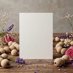 Floral Frame: Blank Notecard Mockup
