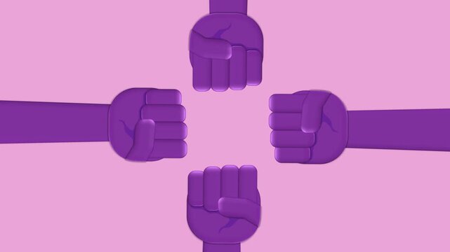 Raised fist Women's Day background illustration with copy space