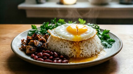 white rice, vegetable, plate, meat, healthy, breakfast, cuisine