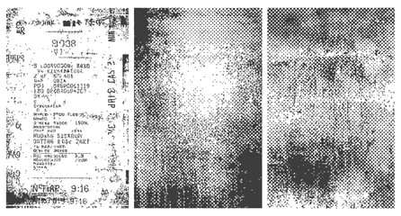 Vector Grunge Texture Pack Black and White Distressed Halftone Pattern Overlay Damaged Paper Background Set