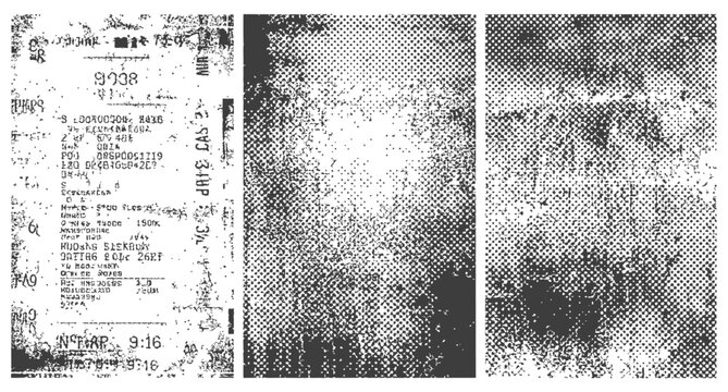 Vector Grunge Texture Pack Black and White Distressed Halftone Pattern Overlay Damaged Paper Background Set