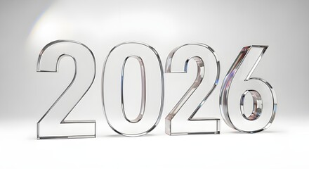 2026 New Year Text in Clean Minimal White Style